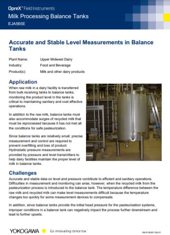 Milk Processing Balance Tanks